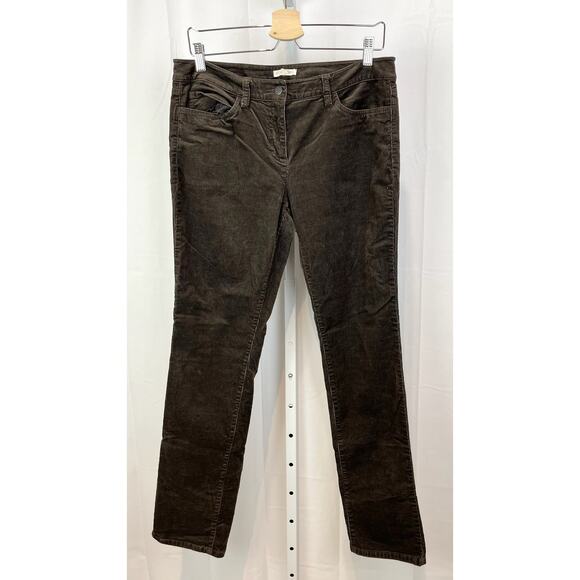 EILEEN FISHER Size 8 Organic Cotton Tencel Corduroy Jeans 5 Pocket Pants Brown - Picture 1 of 7